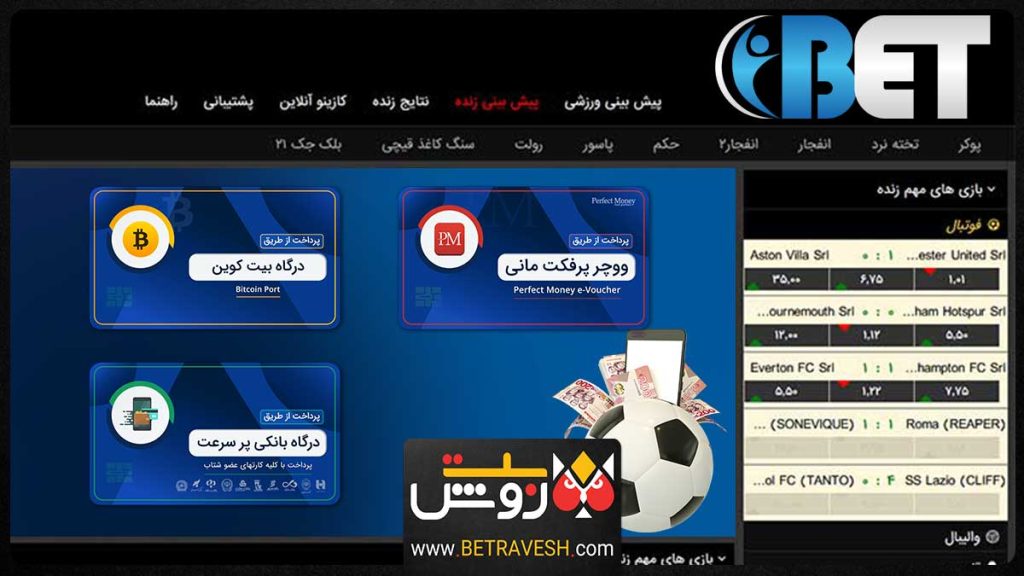 واریز به حساب کاربری در سایت آی بت